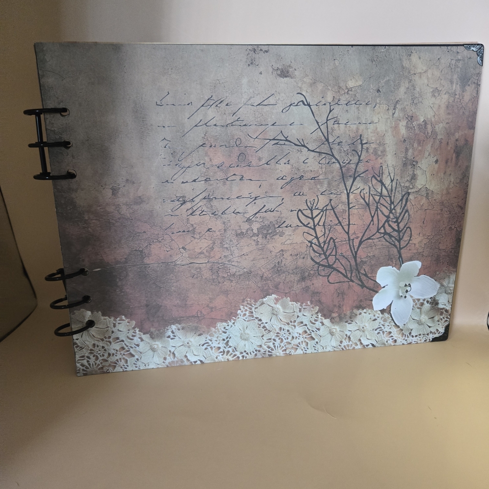 Memory/Brag/Scrapbook Album With Vintage Floral Design One Of A Kind